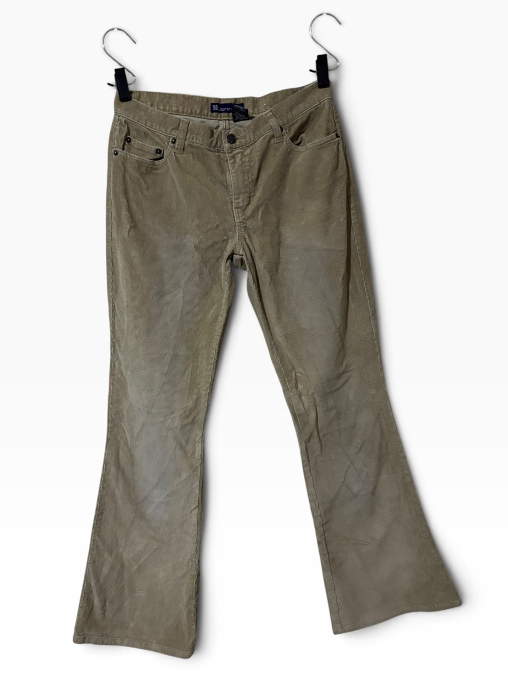 Y2K Beige Corduroy Flare Jeans Size 7